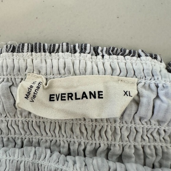 Everlane Gauze Smocked Dress Size XL Stripe Organic Cotton Sundress - Picture 3 of 11